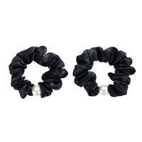 Blissy Pearl Scrunchies - Black