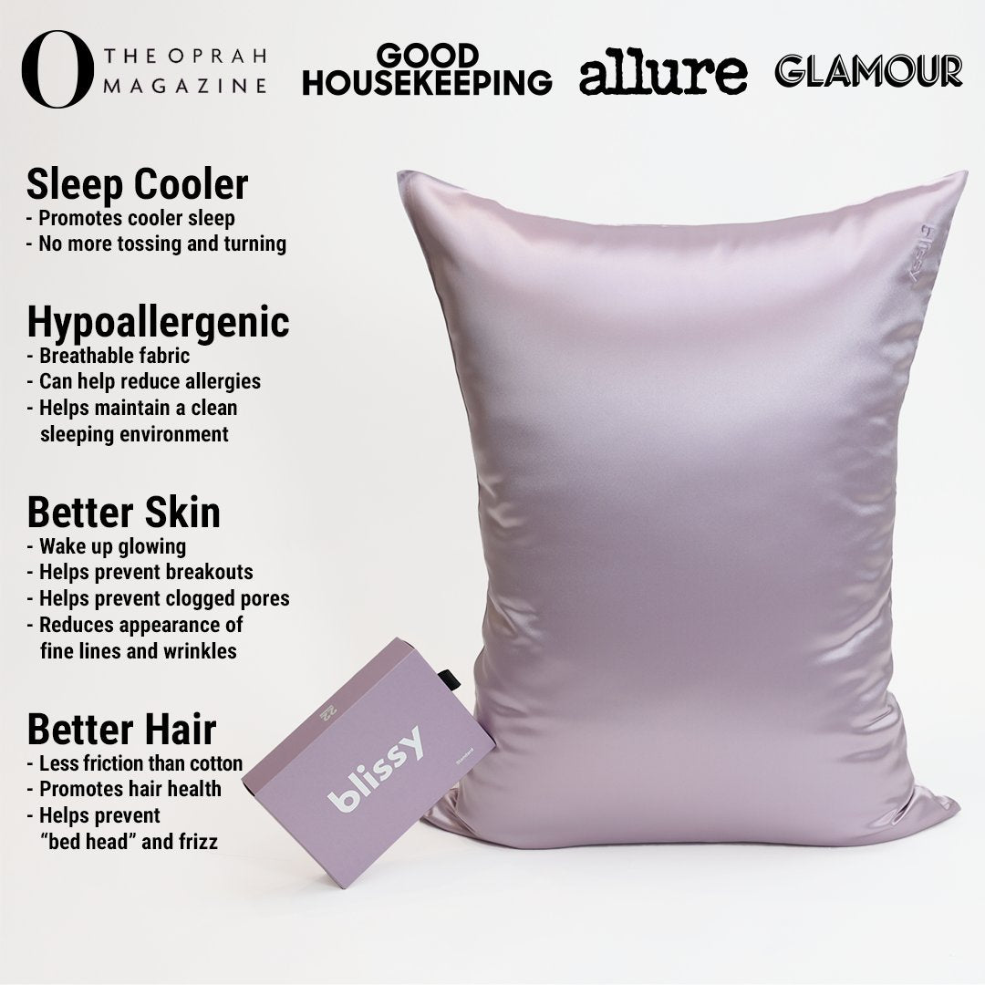 Blissy 100 Mulberry 22 Momme Silk Pillowcase Plum Standard United Kingdom