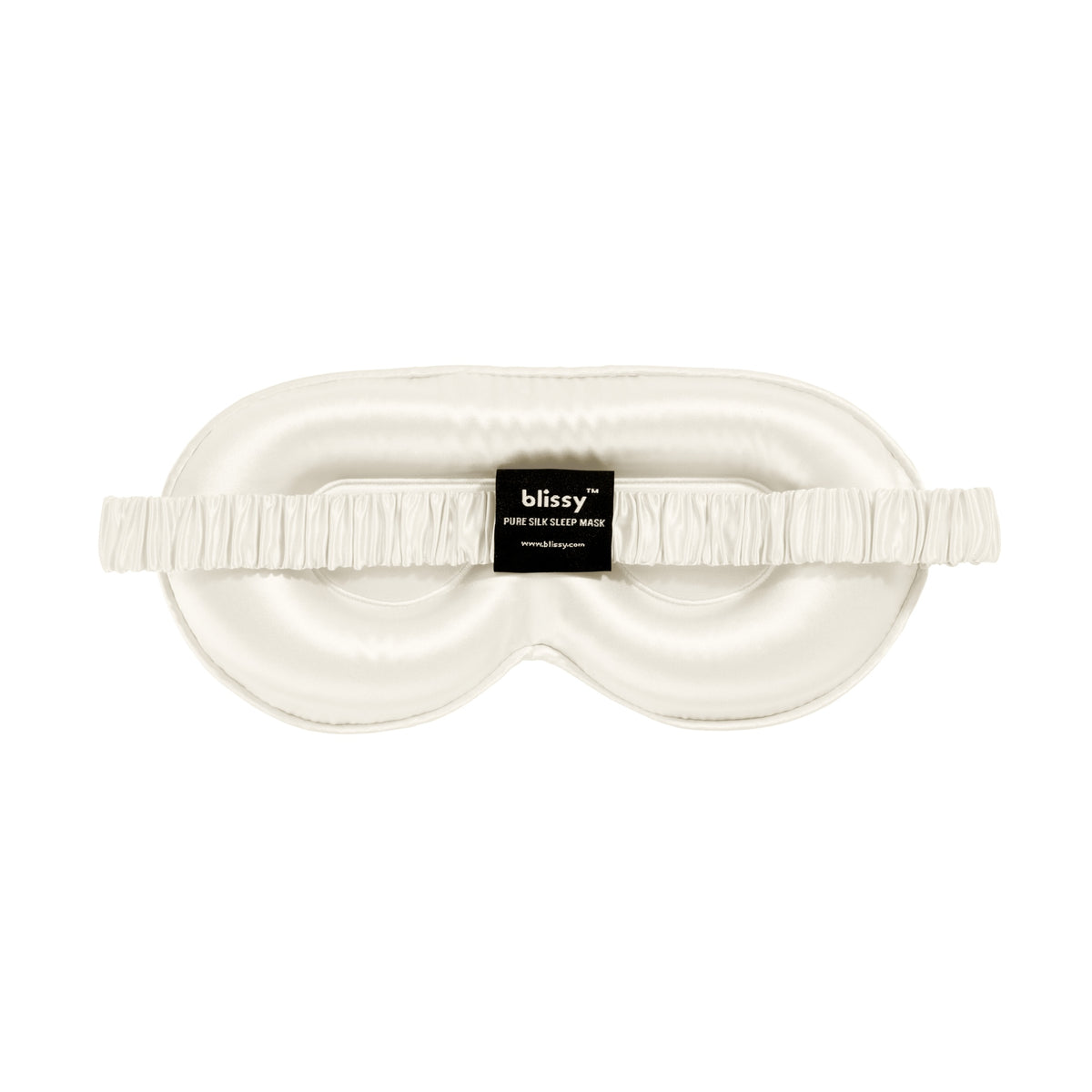 Blissy White Silk Sleep Mask Detail –