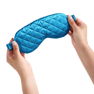 Sleep Mask - Aqua - Diamond Quilted