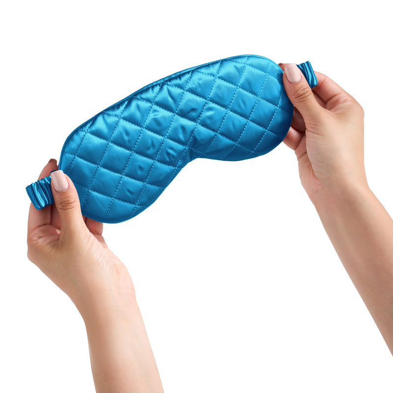 Sleep Mask - Aqua - Diamond Quilted