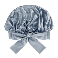 Blissy Ash Blue Silk Blissy Bow Bonnet Detail –