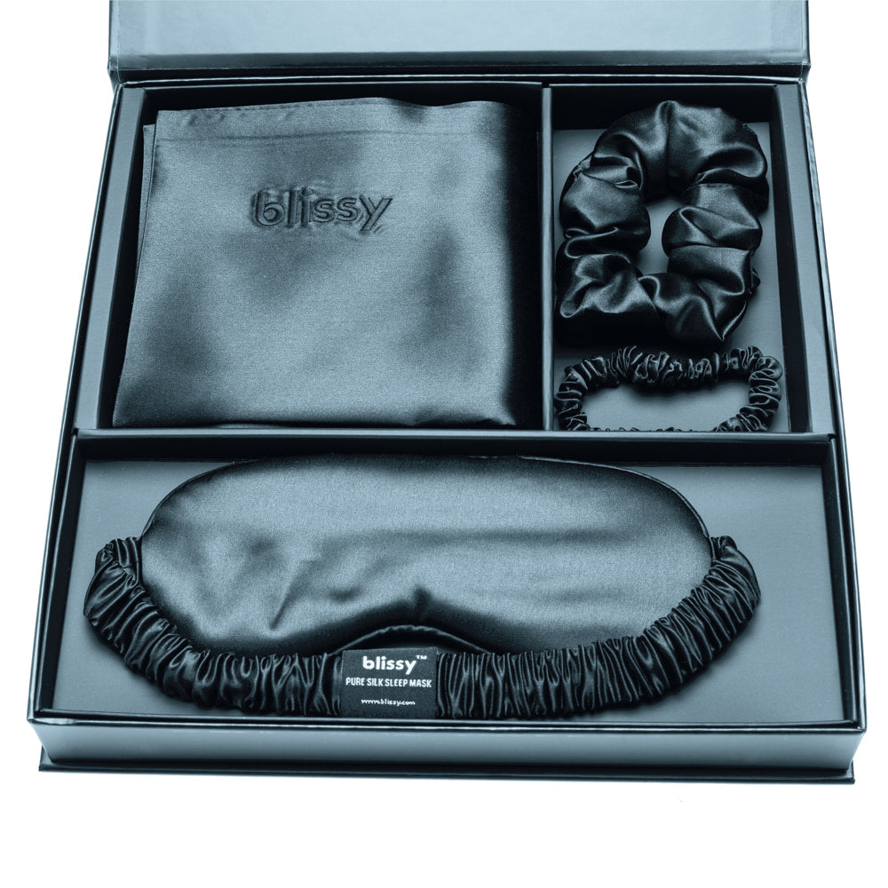 Blissy Ash Blue Silk Blissy Dream Set Detail – Standard