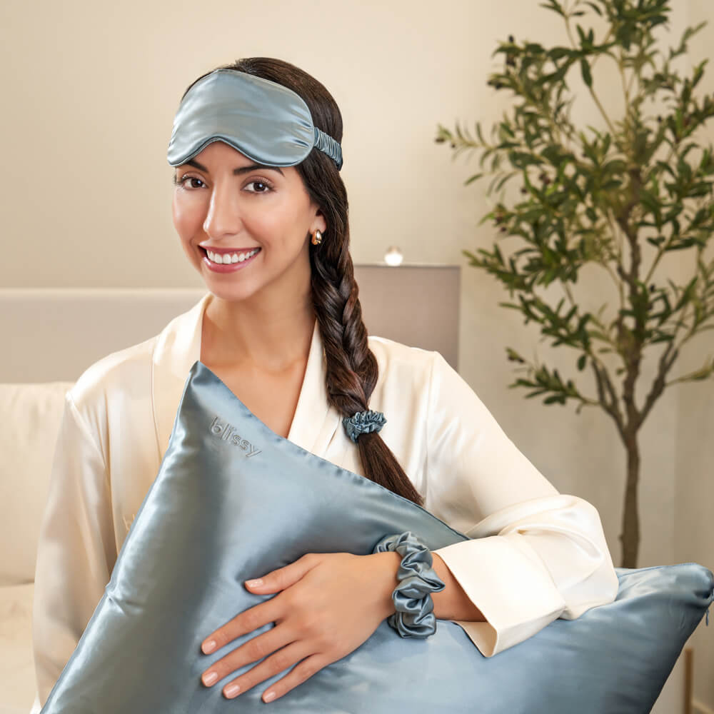Standard Ash Blue Blissy Dream Set – Blissy Premium Silk