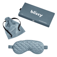 Sleep Mask - Ash Blue - Diamond Quilted