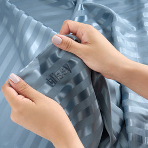 Pillowcase - Ash Blue Striped - Queen