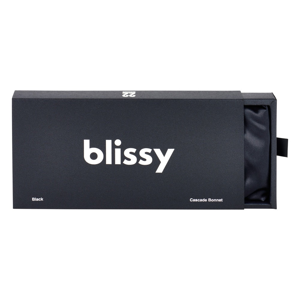 Blissy Mulberry Silk Blissy Cascade Bonnet – Black
