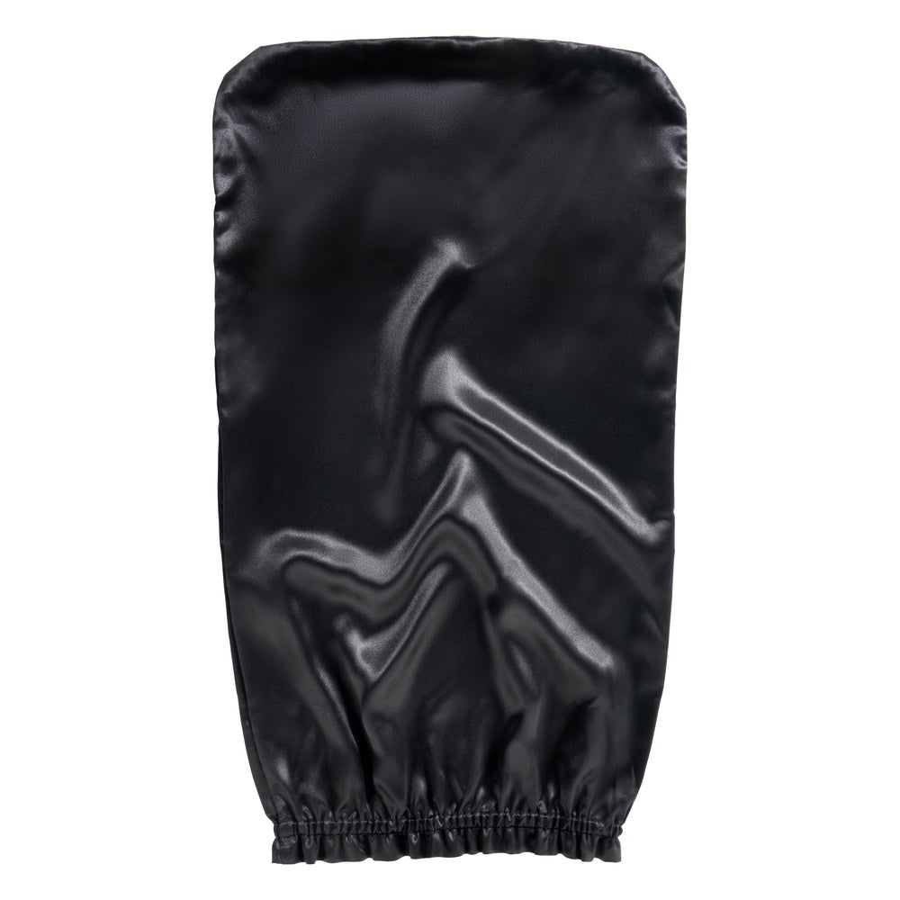 Black Blissy Cascade Bonnet Close-Up – Blissy 22 Momme Silk