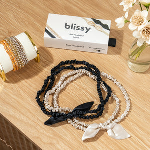 Blissy Bow Headband - Champagne, Black