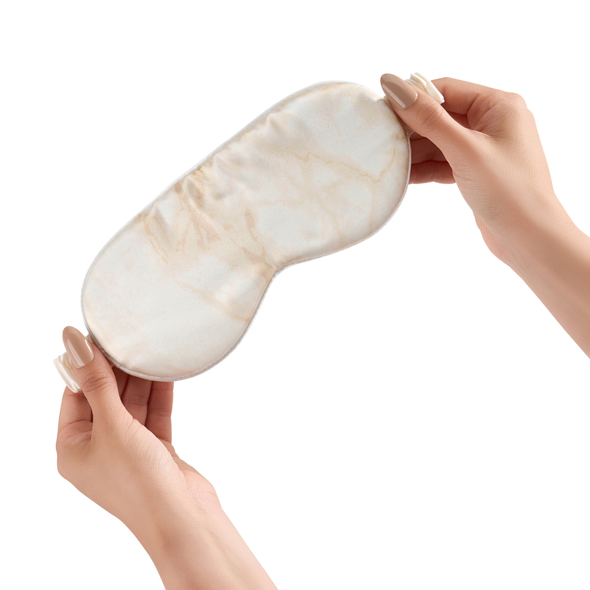 Blissy Champagne Marble Silk Sleep Mask Detail –