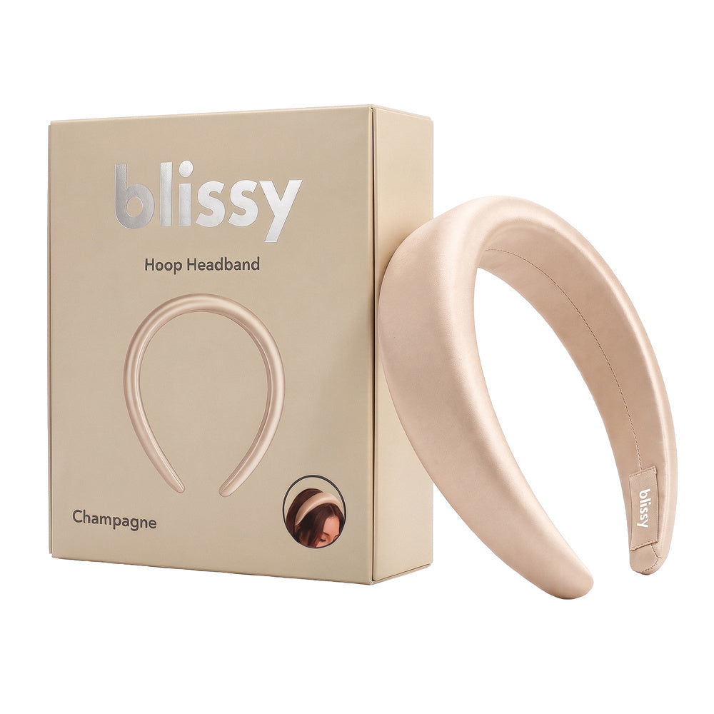 Blissy Champagne Hoop Headband – 22 Momme Mulberry Silk, 100% Silk