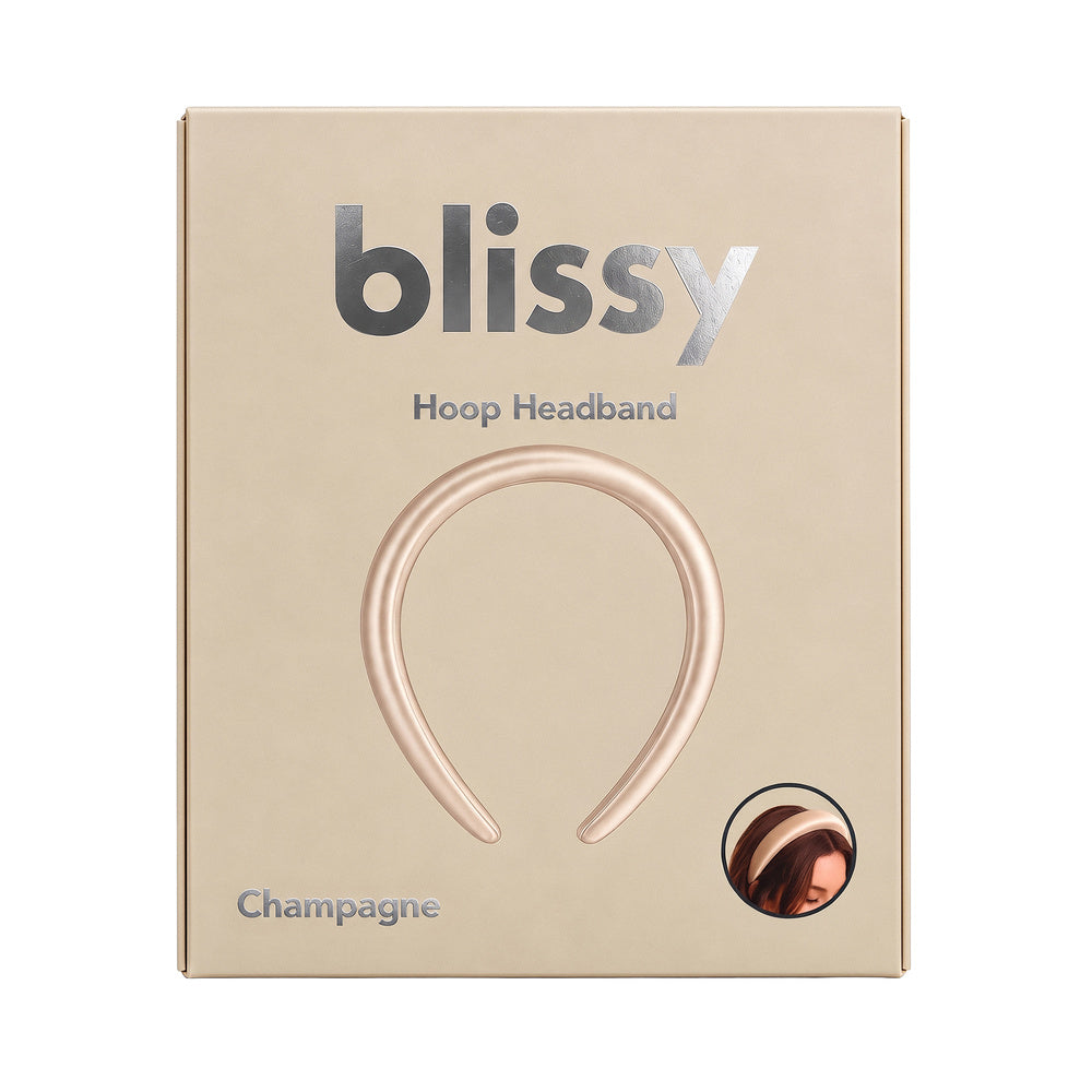 Blissy Champagne Hoop Headband – 22 Momme Mulberry Silk, 100% Silk