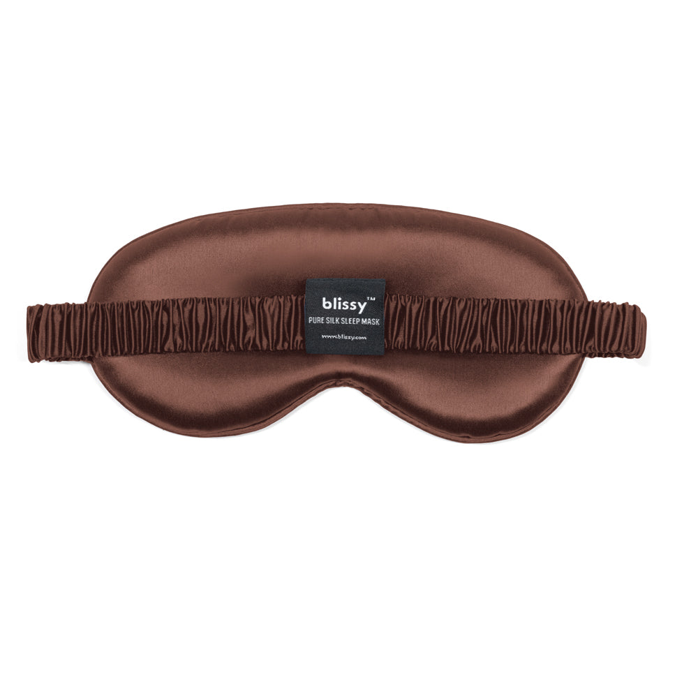 Blissy Chocolate Silk Sleep Mask Detail –