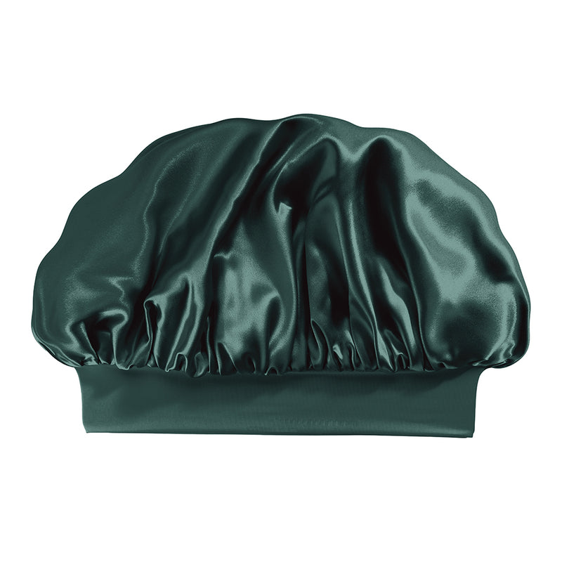 Emerald Blissy Halo Bonnet Close-Up – Blissy 22 Momme Silk