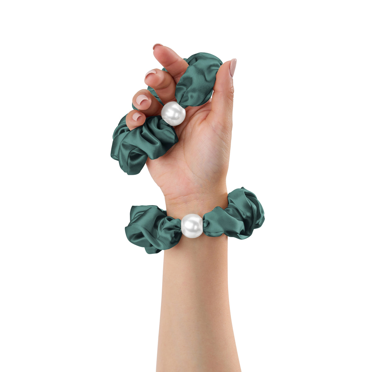 Emerald Blissy Pearl Scrunchies – Blissy Premium Silk