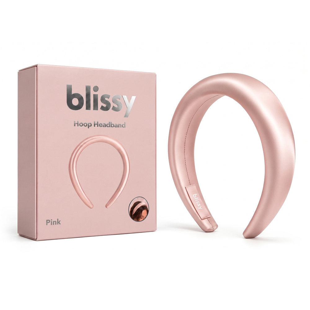 Blissy Pink Hoop Headband – 22 Momme Mulberry Silk, 100% Silk