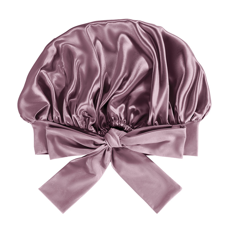 Blissy Mulberry Silk Blissy Bow Bonnet – Plum