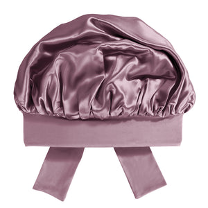 Plum Blissy Bow Bonnet – Blissy Premium Silk