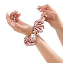 Load image into Gallery viewer, Blissy Pearl Scrunchies - Rose Gold