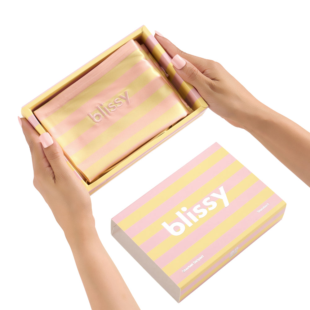 Blissy Mulberry Silk Pillowcase – Sherbet Striped King
