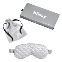 Sleep Mask - Silver - Diamond Quilted