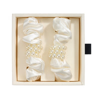 Blissy Petite Pearl Scrunchies - White