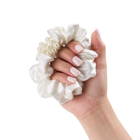 Blissy Petite Pearl Scrunchies - White