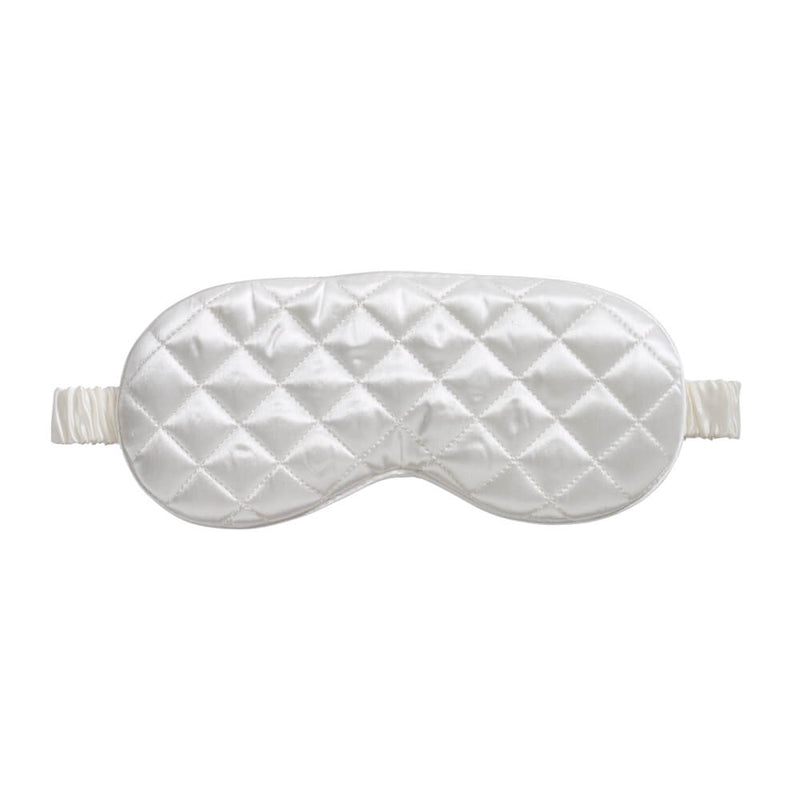 Sleep Mask - White - Diamond Quilted