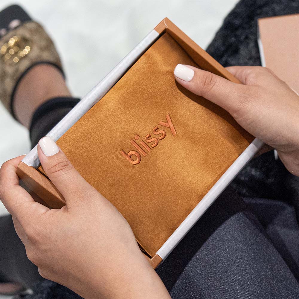 Bronze Pillowcase Close-Up – Blissy 22 Momme Silk