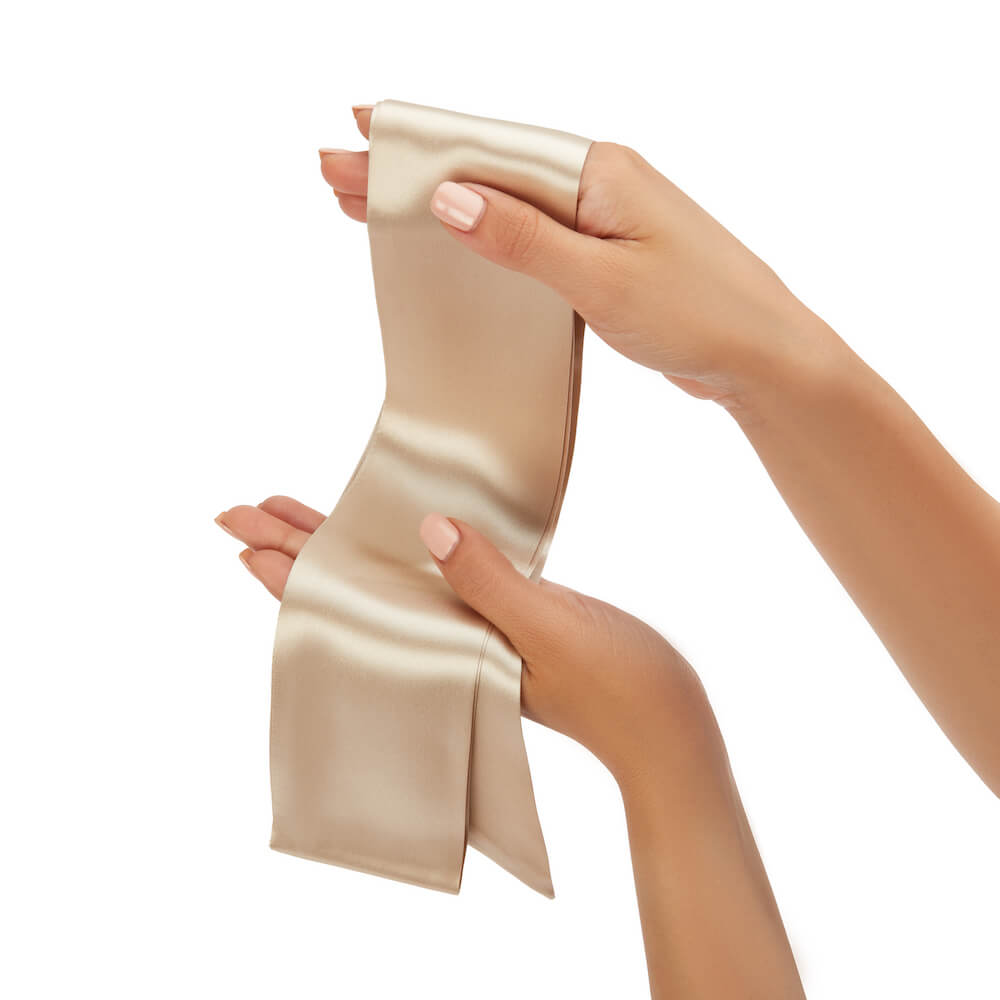 Champagne Blissy Hair Ribbon – Blissy Premium Silk