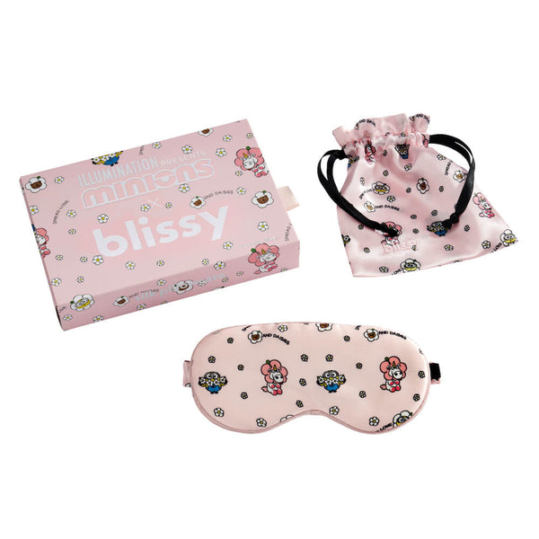 Blissy Pink Bello Daisy Minions Junior Sleep Mask – 22 Momme Mulberry Silk, 100% Silk
