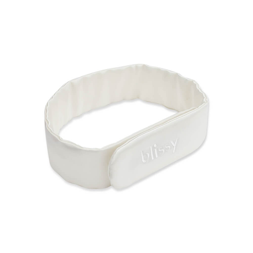 White Blissy Beauty Band Close-Up – Blissy 22 Momme Silk