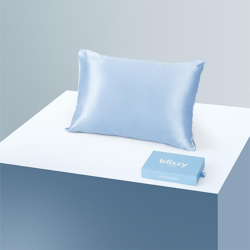 Pillowcase - Baby Blue - Toddler - Blissy Baby Blue Pillowcase – 22 Momme Mulberry Silk, 100% Silk