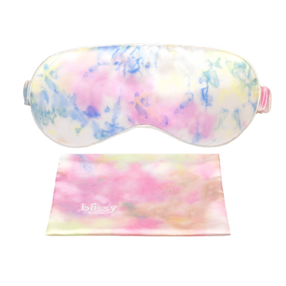 Blissy Yellow Tie-Dye Sleep Mask Lifestyle – Mulberry Silk