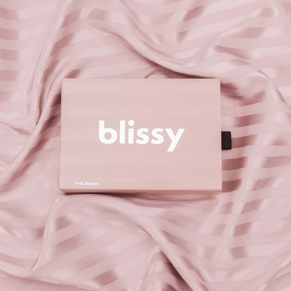 Standard Pink Striped Pillowcase – Blissy Premium Silk