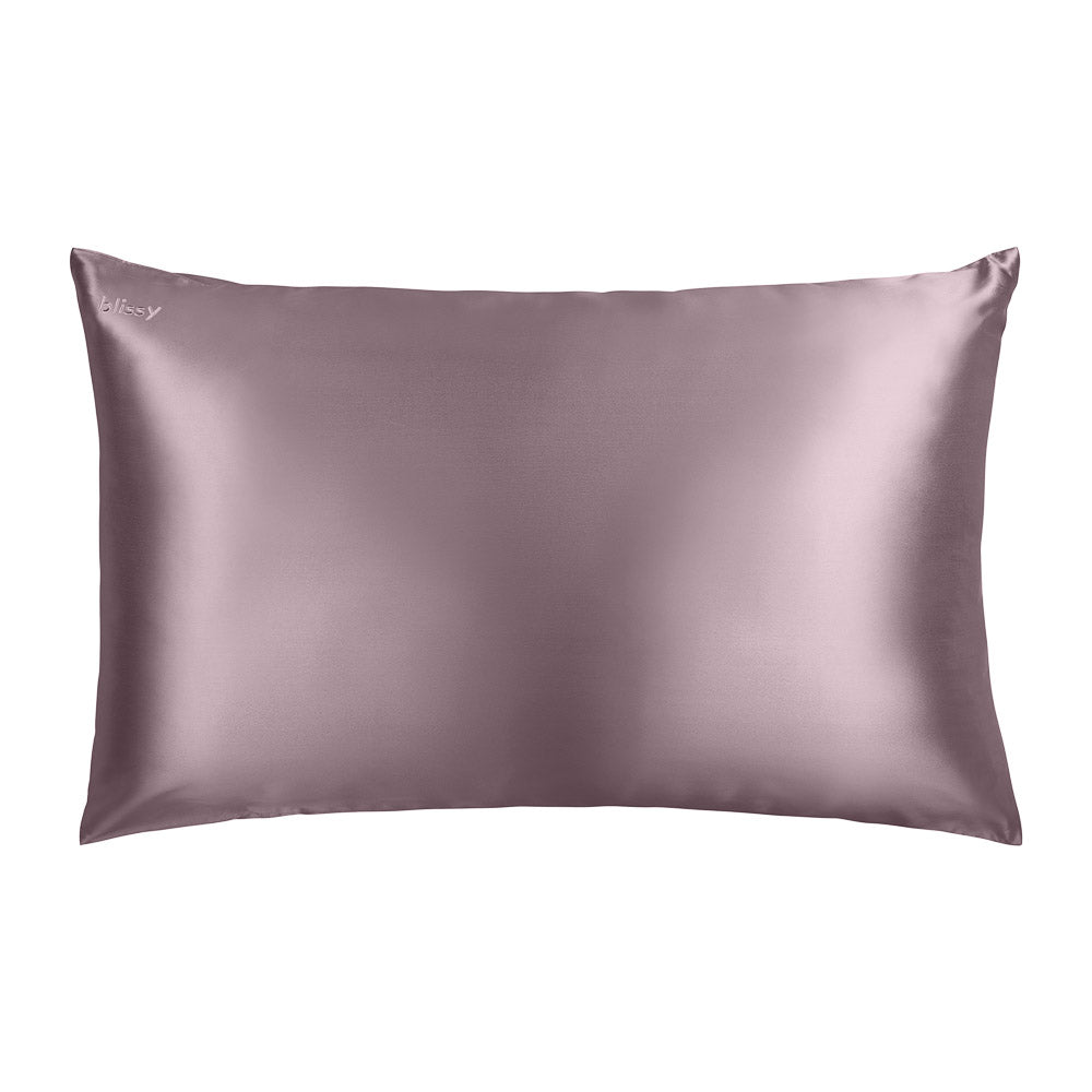 Blissy Plum Silk Pillowcase Detail – King