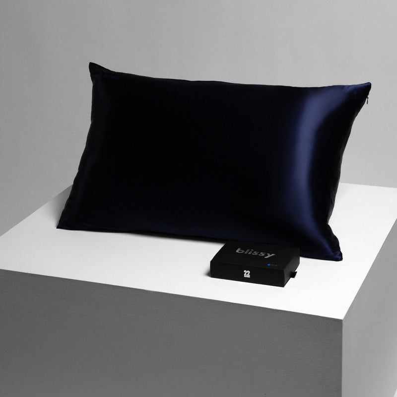 Blissy Queen Blue Pillowcase – 22 Momme Mulberry Silk, 100% Silk