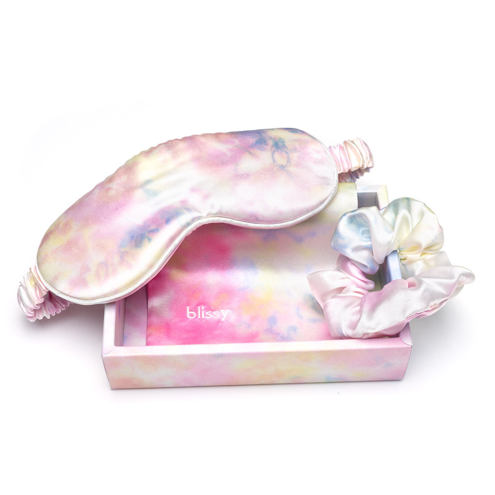 Yellow Tie-Dye Mulberry Silk Sleep Mask – Blissy